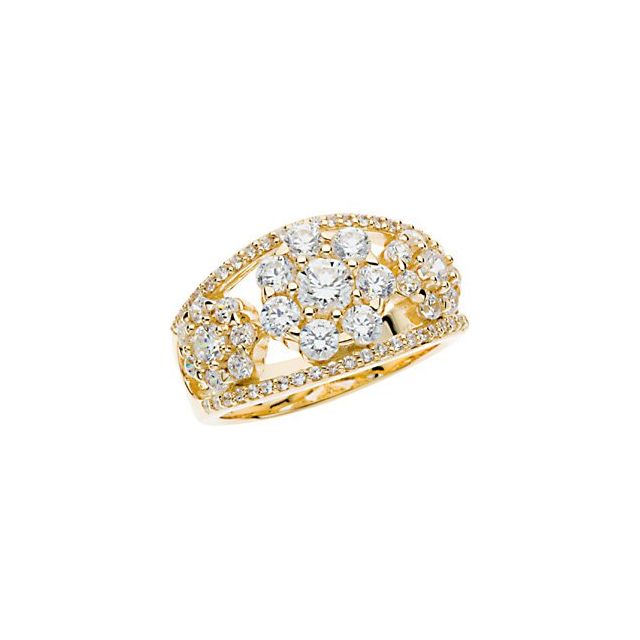 Round Ruby Halo Cluster Ring