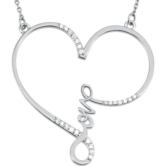 diamond infinity heart necklace in 14k white gold