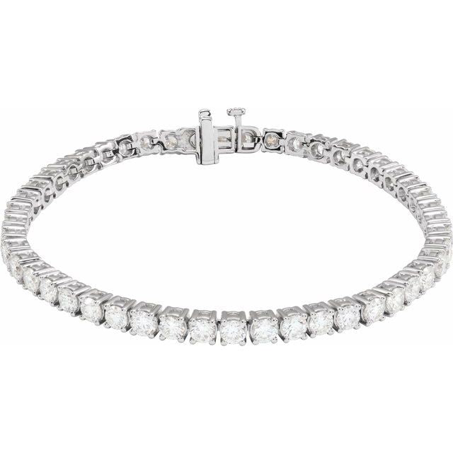 7 ct lab-grown diamond tennis bracelet in 14k white gold