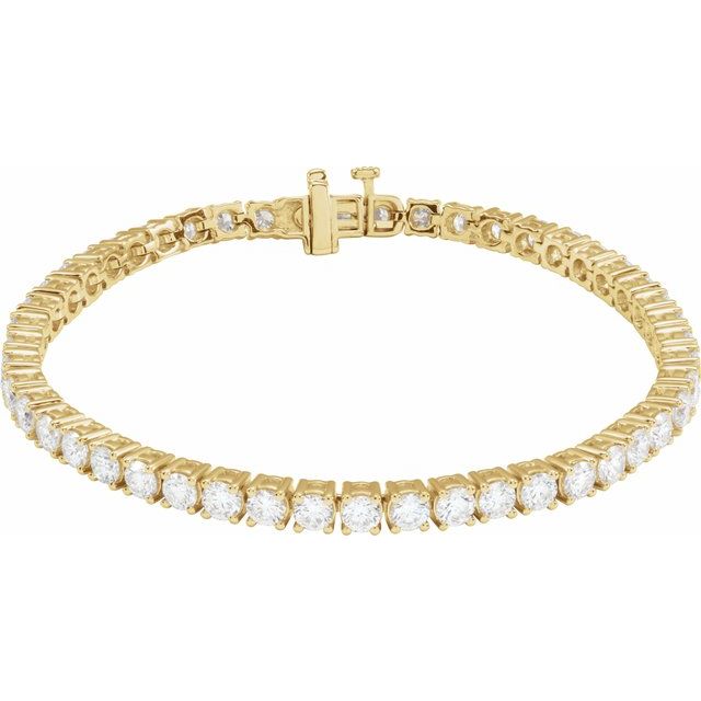 7 ct lab-grown diamond tennis bracelet in 14k yellow gold