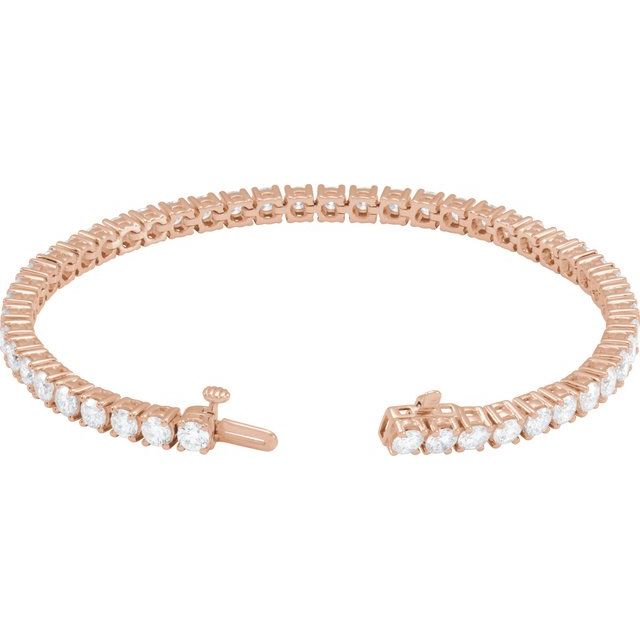 7 ct lab-grown diamond tennis bracelet in 14k rose gold