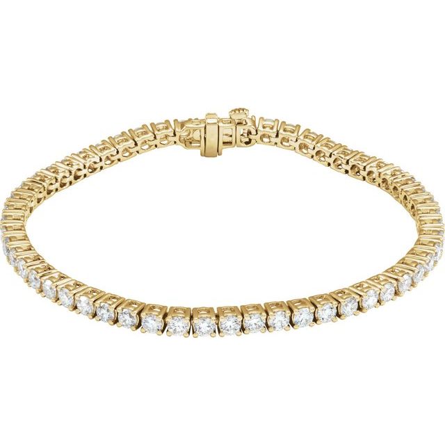 5 ct lab-grown diamond tennis bracelet in 14k yellow gold