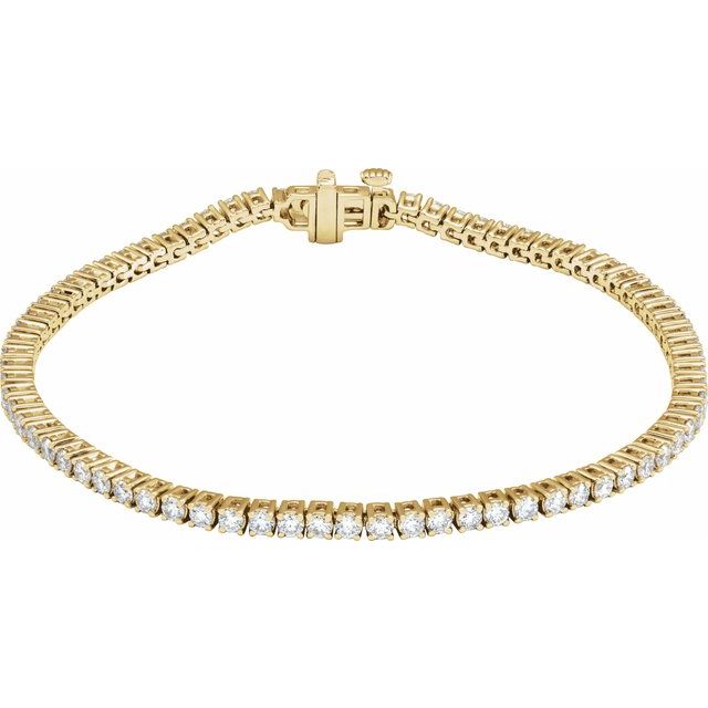 3 ct lab-grown diamond tennis bracelet in 14k yellow gold