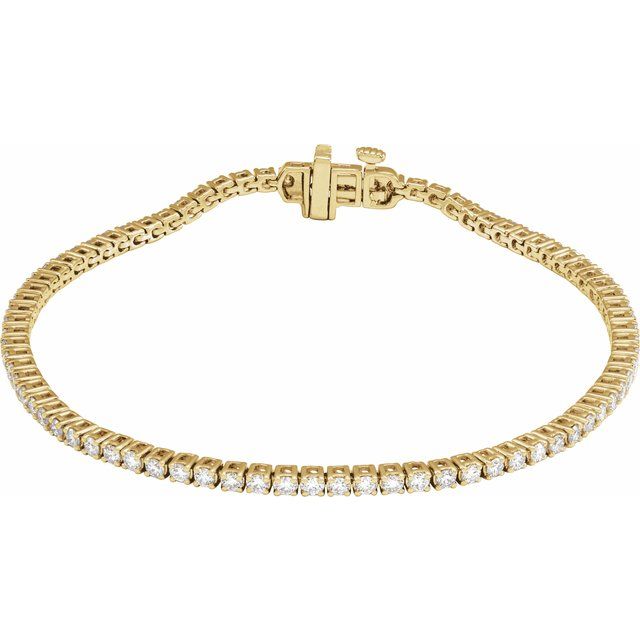 2 ct lab-grown diamond tennis bracelet in 14k yellow gold