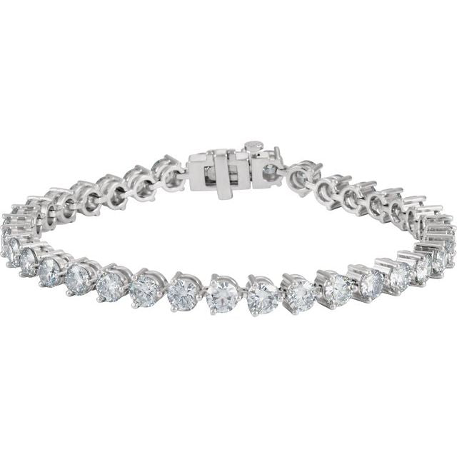 18k 12 ct natural diamond tennis bracelet in 18k yellow gold