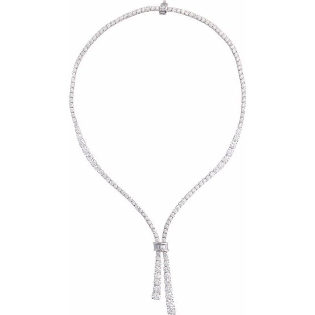 26 1/5 ct lab-grown diamond riviera necklace in 14k white gold