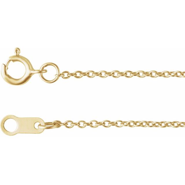 1mm cable chain necklace in 14k yellow gold, 16"