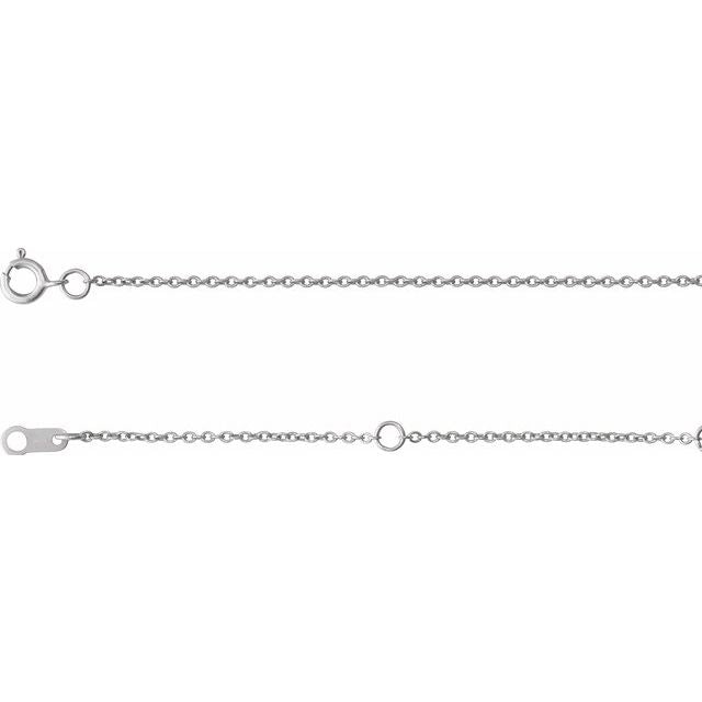 1mm adjustable cable chain necklace in 14k white gold, 16-18" adjustable