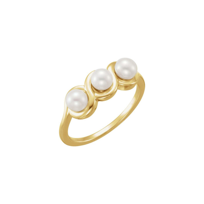 High-Set Cultured Pearl Ring in 14K Yellow Gold