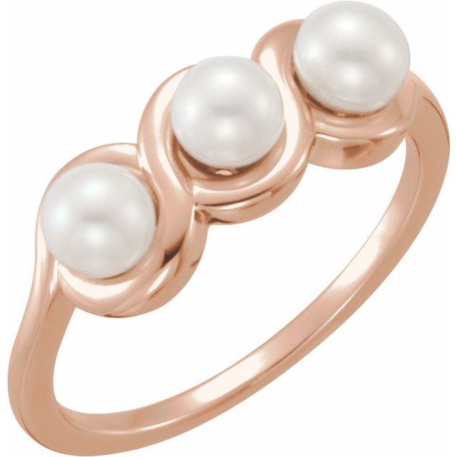 high-set cultured pearl ring in 14k rose gold