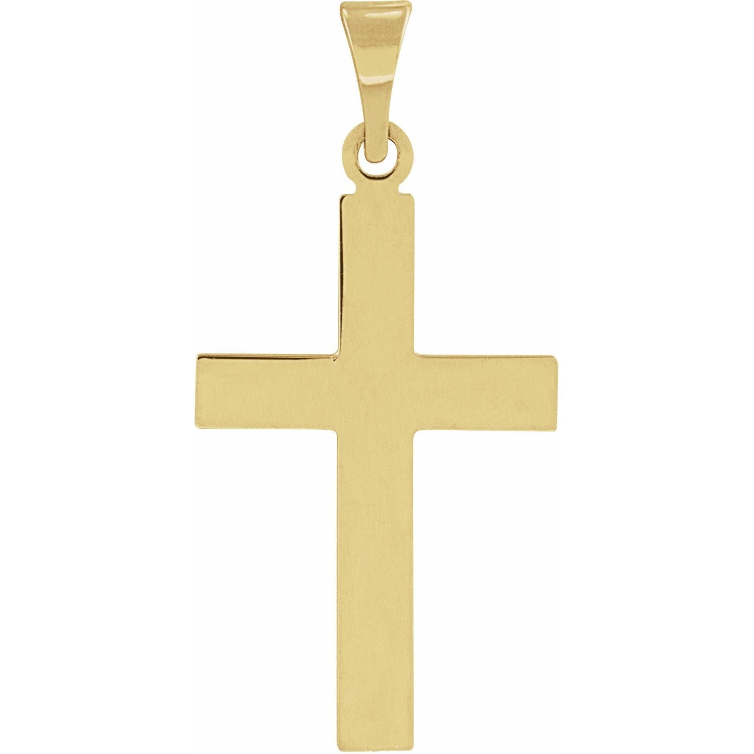 Grand Polished Cross Pendant in 14K Yellow Gold