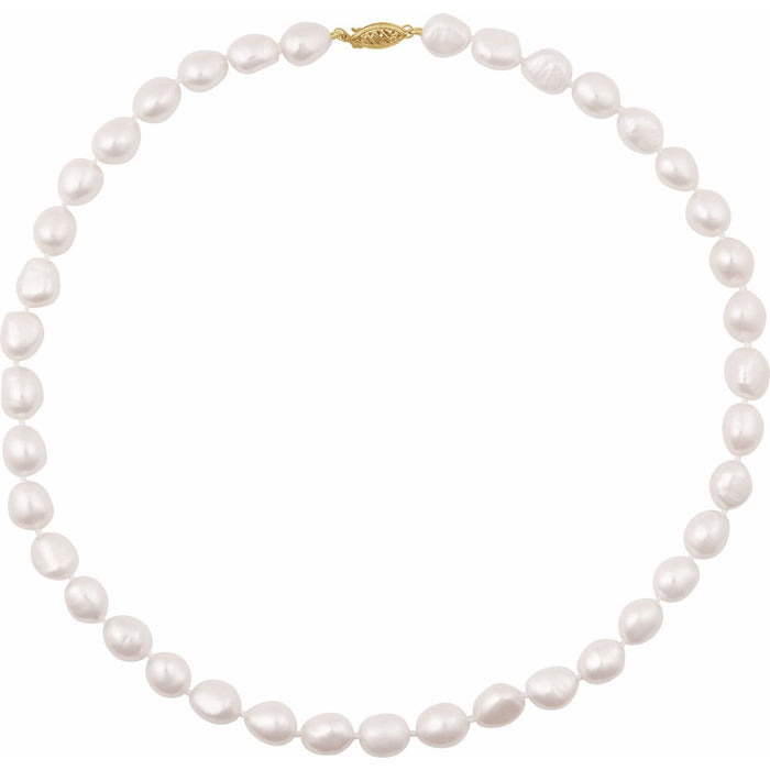 Baroque Freshwater Cultured Pearl Necklace in 14K Yellow Gold