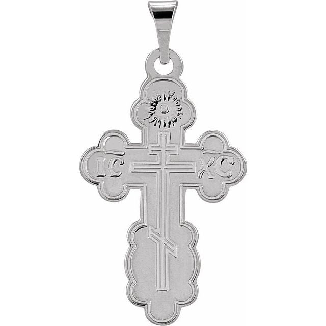orthodox cross pendant in 14k white gold
