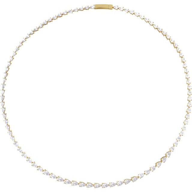 10 ct lab-grown diamond tennis necklace in 14k yellow gold