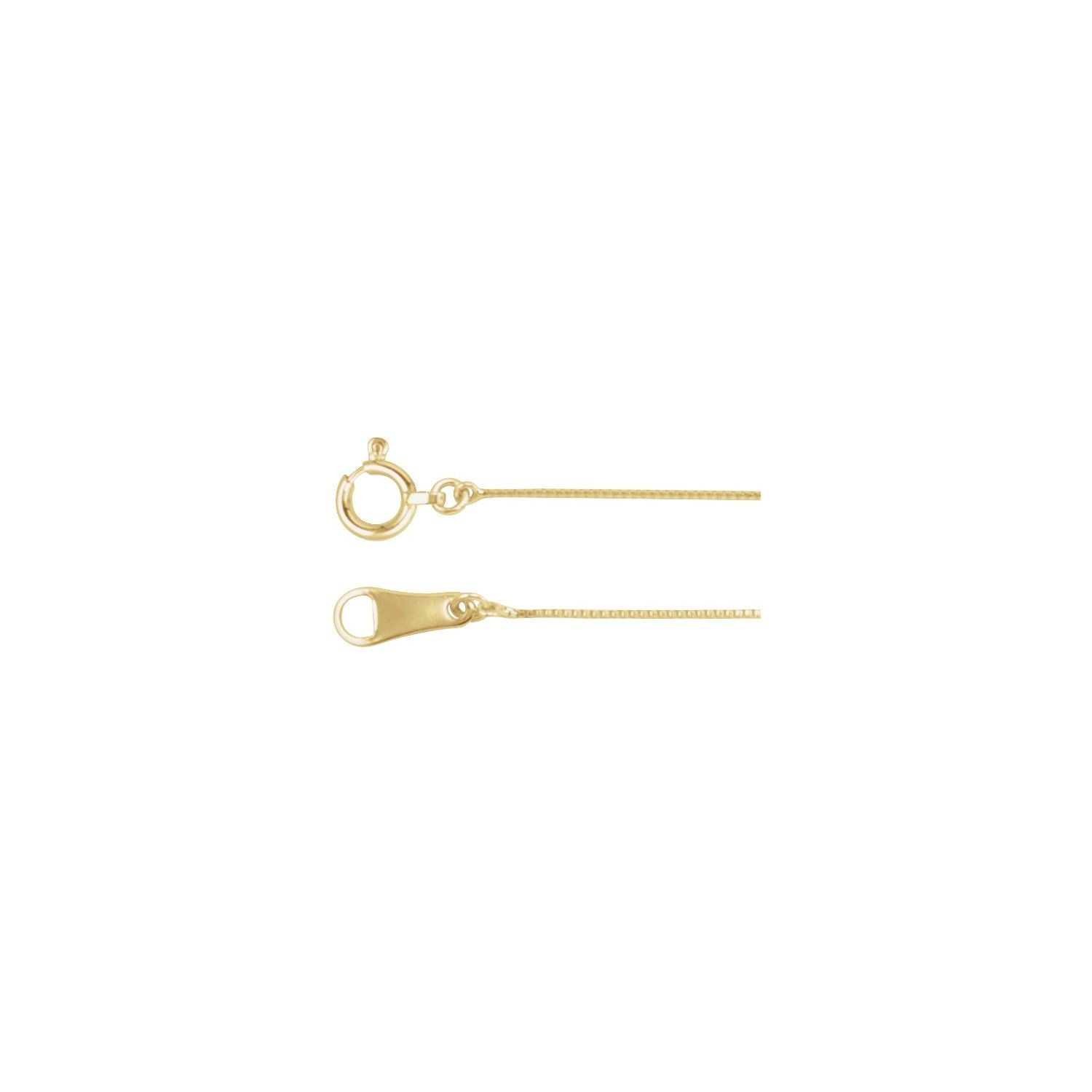 10K Yellow Gold 0.5 mm box necklace