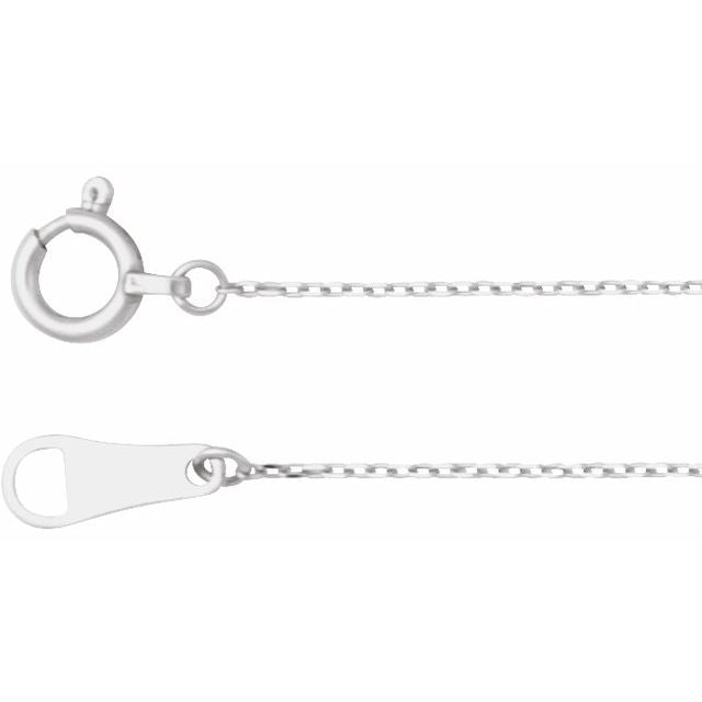 0.7mm diamond-cut cable chain necklace in platinum, 16"