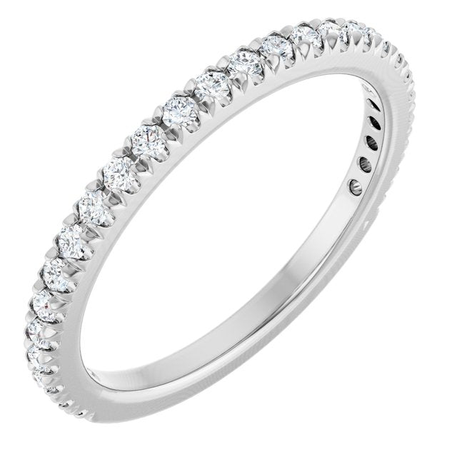 French-Set Diamond Anniversary Band in 14K White Gold