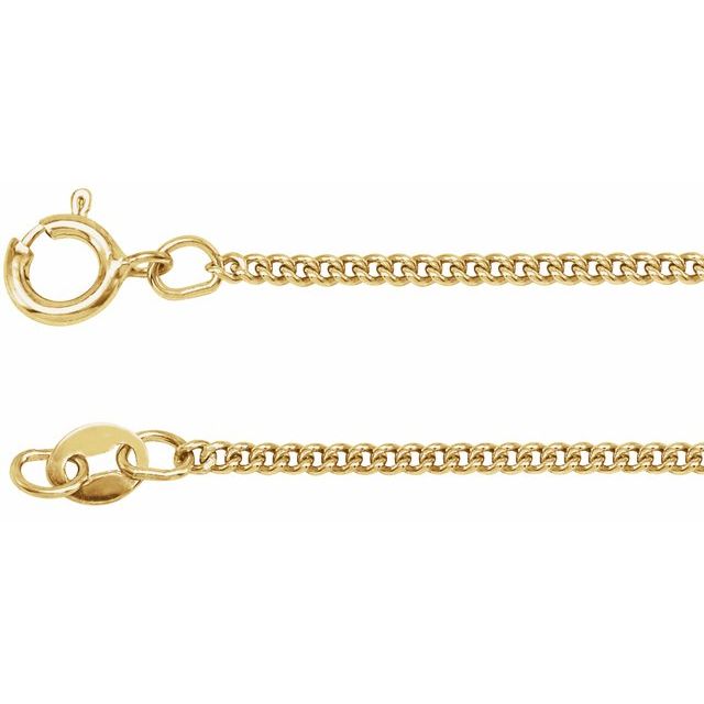 1.6mm curb chain necklace in 14k yellow gold, 16 inch