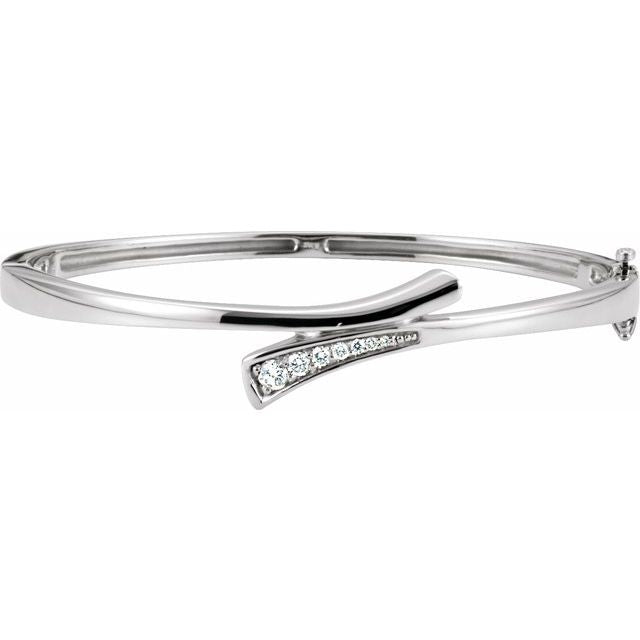 channel-set diamond bangle bracelet in 14k white gold