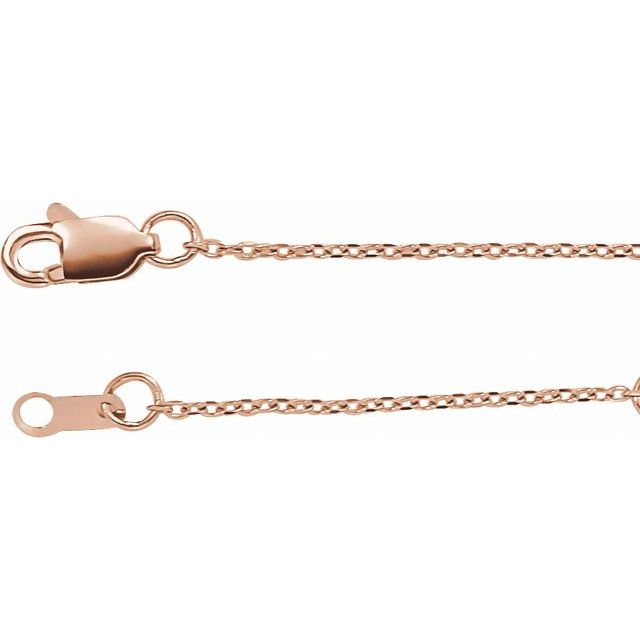 1mm diamond-cut cable chain necklace in 14k rose gold, 24"