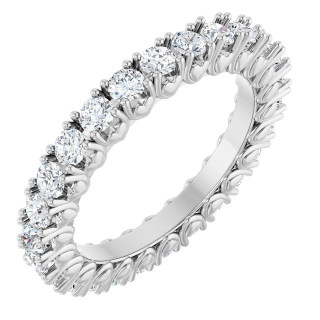 Hidden Heart Diamond Eternity Band in 14K White Gold