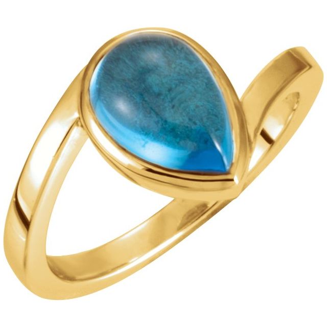 Pear Sapphire Bezel Bypass Ring