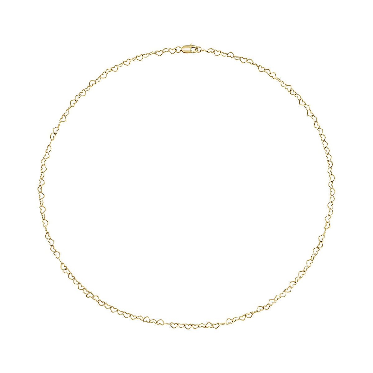 14K Gold Heart Cable Chain Anklet in 14K Yellow Gold view 2