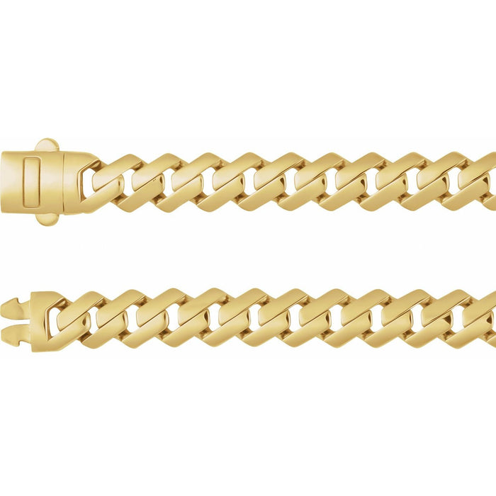 14k gold monaco-edge cuban curb bracelet · 7.4 mm in 14k Yellow Gold