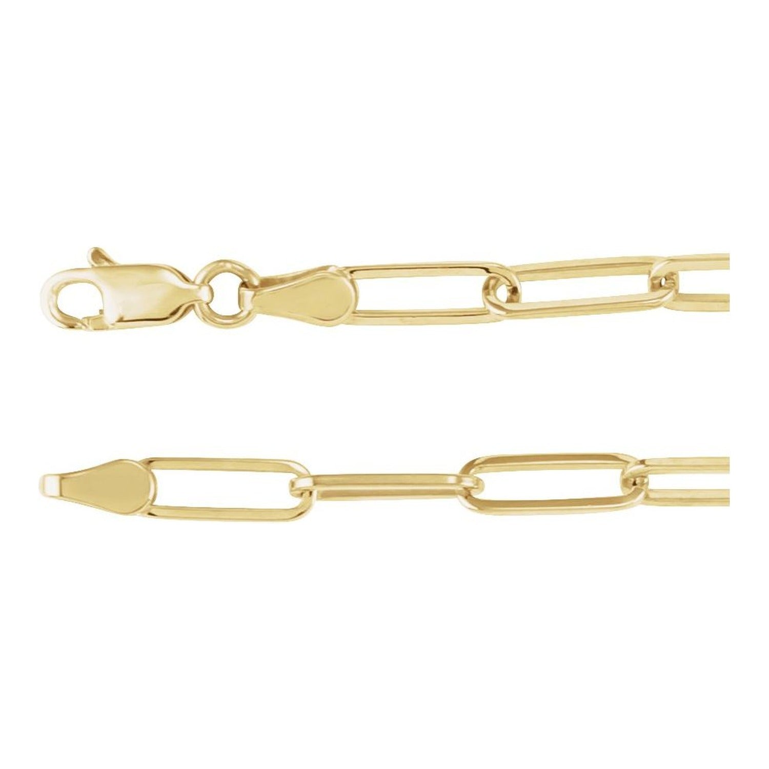 14k yellow gold bold paperclip chain bracelet