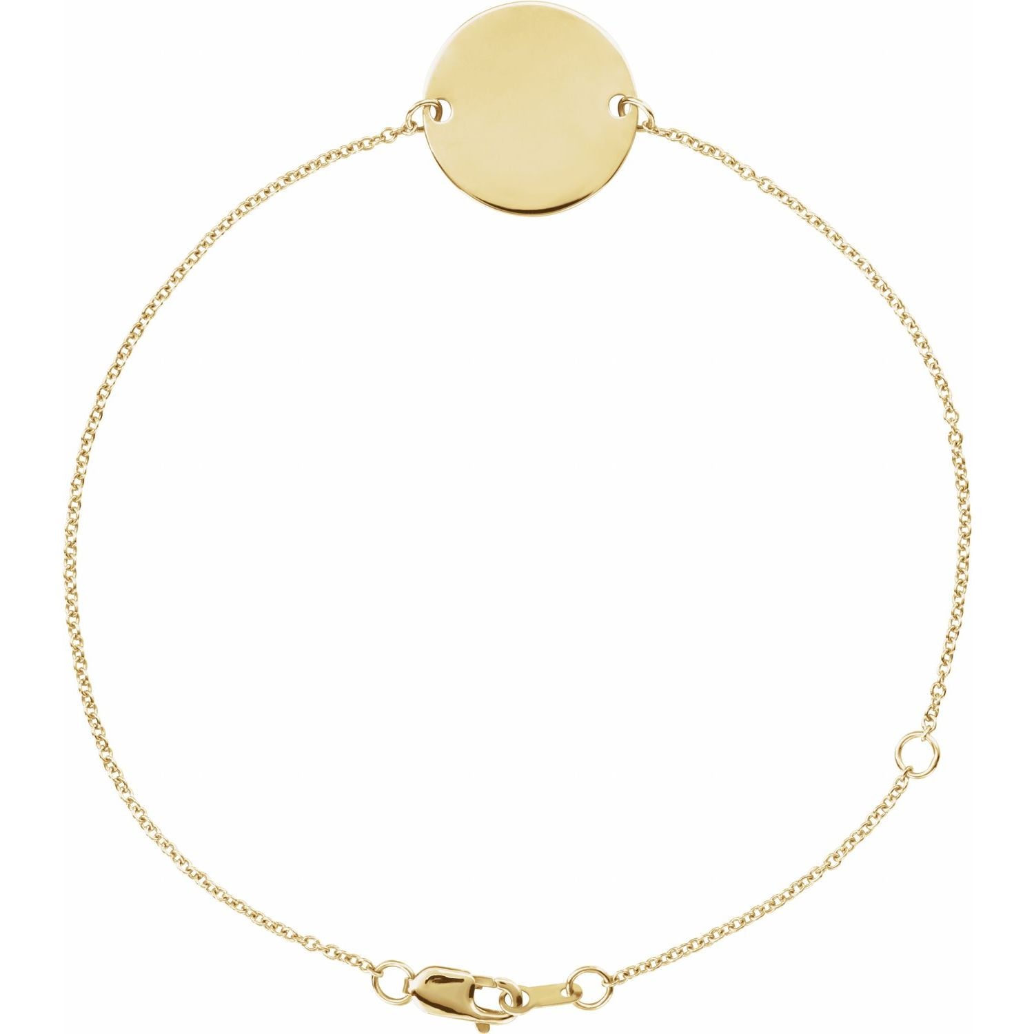 14k yellow gold engravable disc gold bracelet