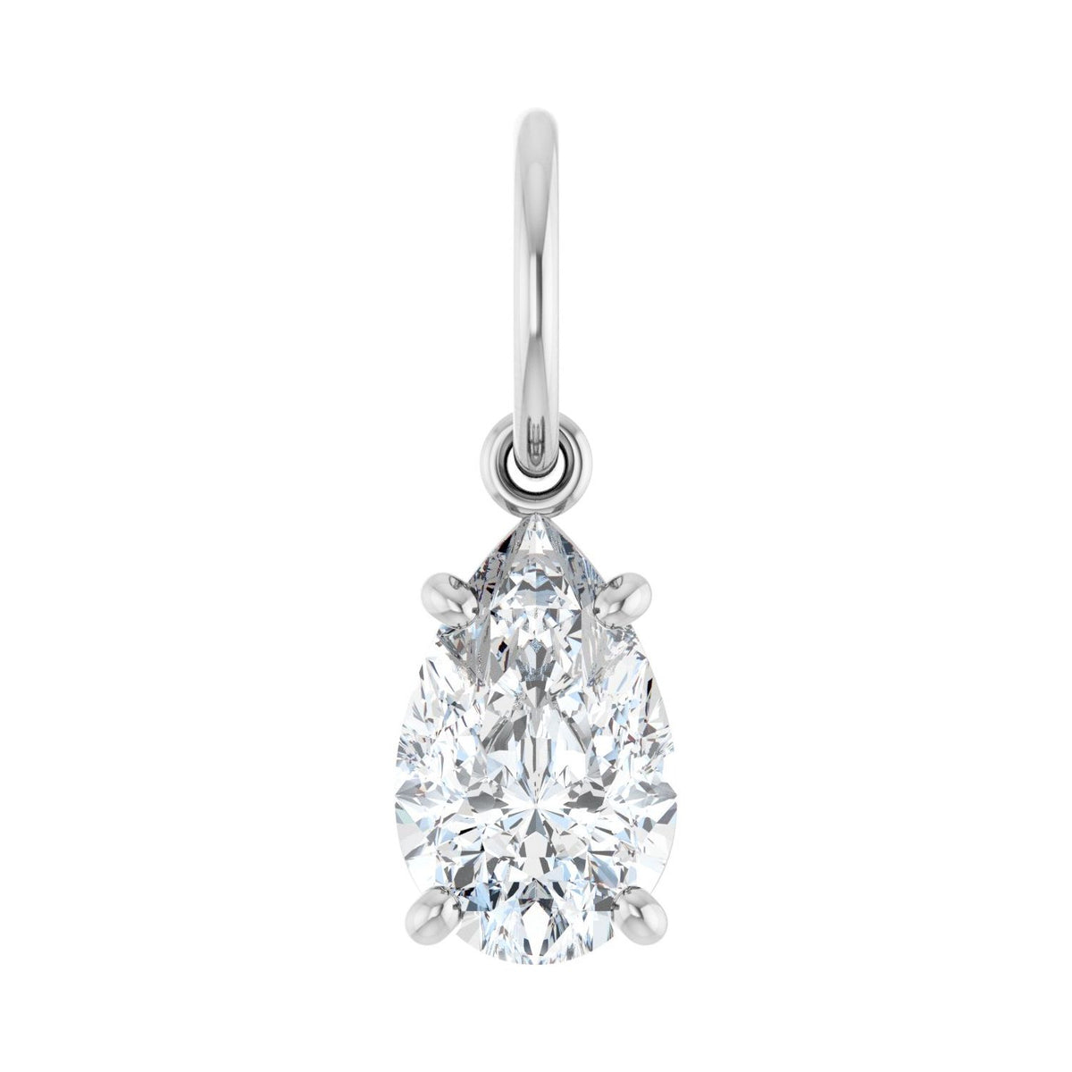 Lab-Grown Diamond Pear Necklace in 14K White Gold