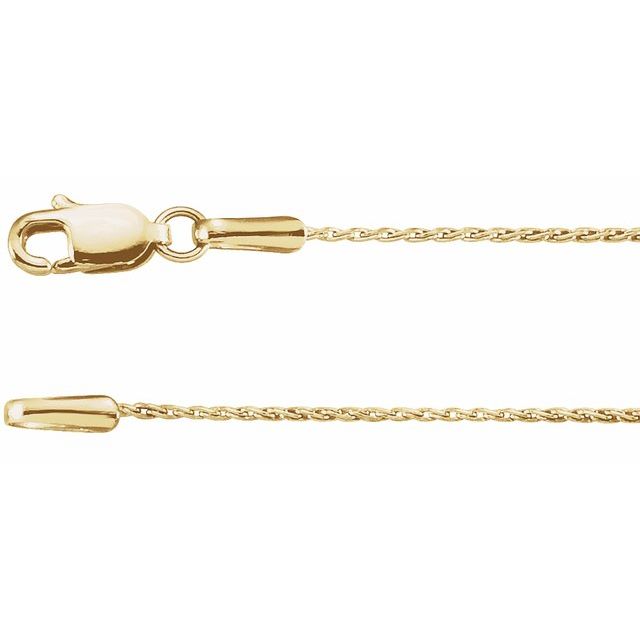0.8mm wheat chain necklace in 14k yellow gold, 16 inch