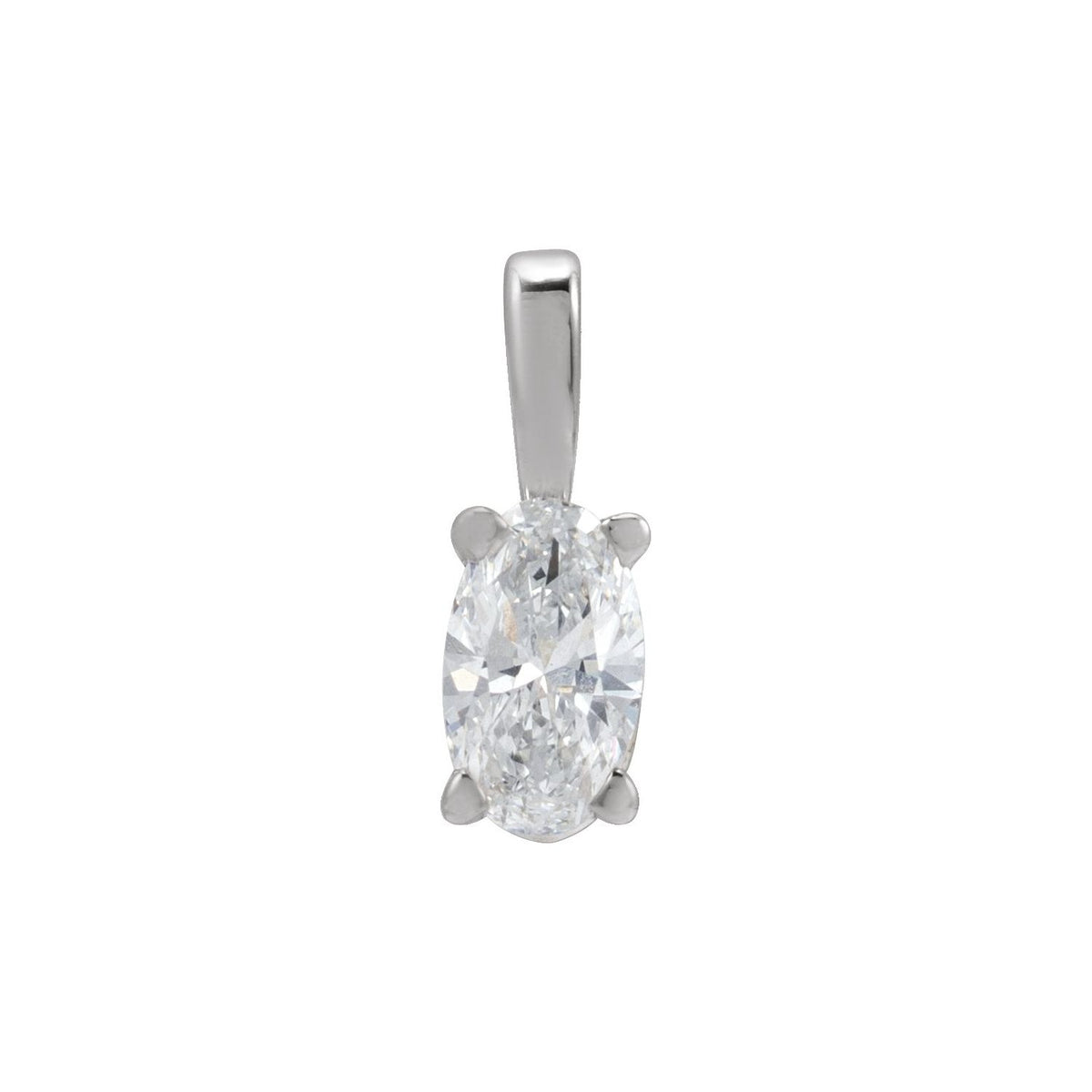 14K Gold Diamond Solitaire Necklace (Natural · 1/4 ct) in 14K White Gold