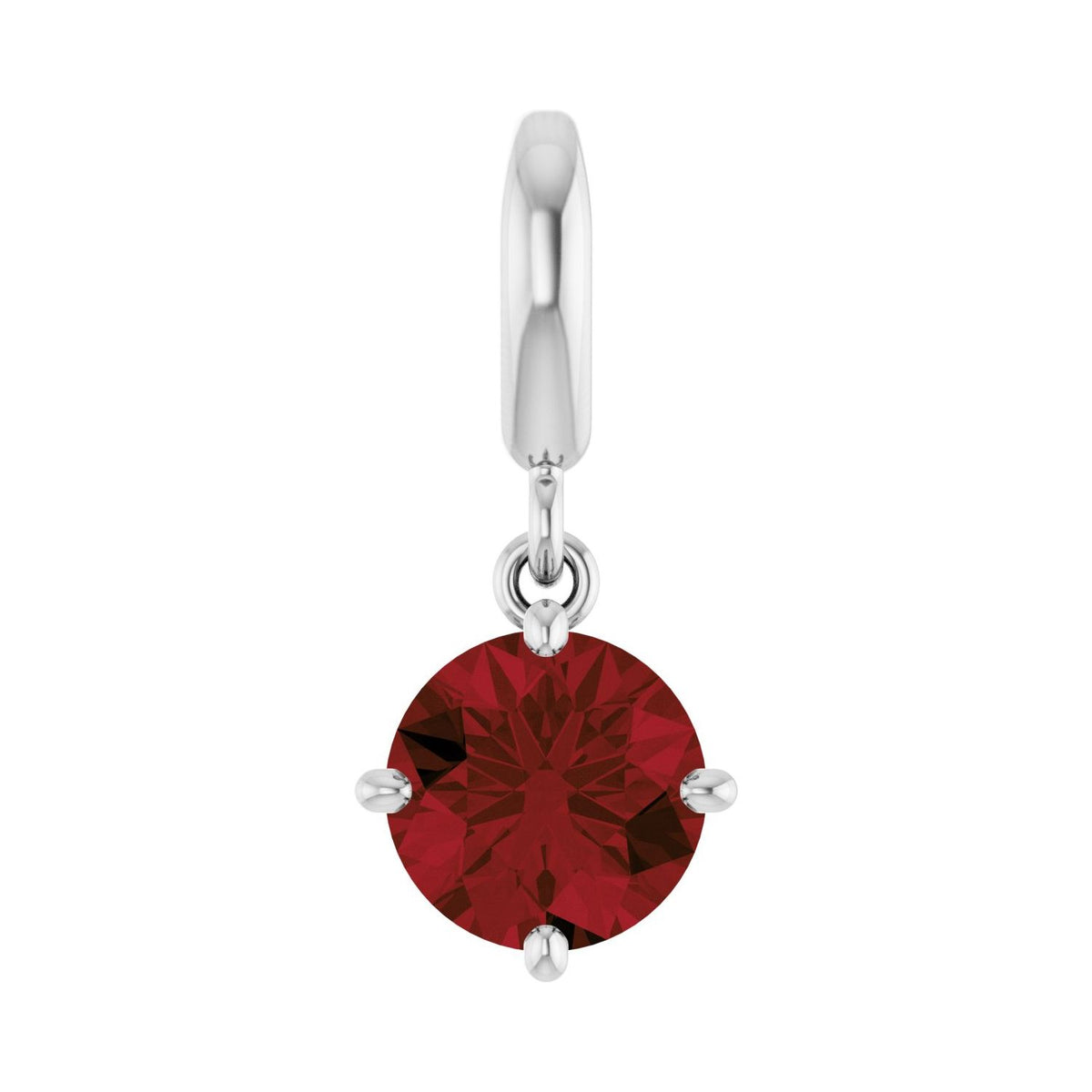 14K Gold Birthstone Charm Necklace — January · Garnet in 14K White Gold