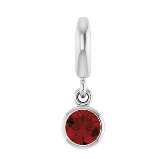 14K Gold Petite Birthstone Necklace — January · Garnet in 14K White Gold