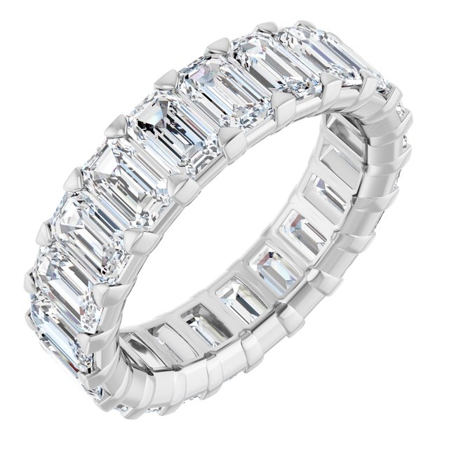 Low-Profile Emerald-Cut Diamond Eternity Band in 14K White Gold