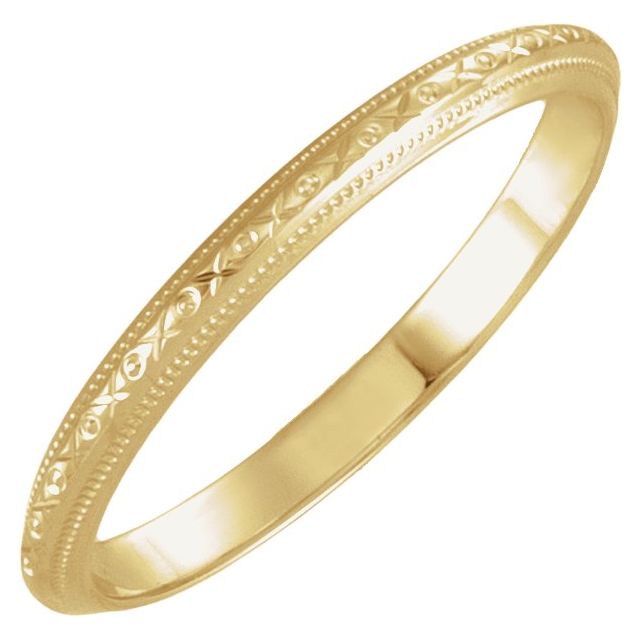 2mm milgrain geometric stacking ring in 14K Yellow Gold