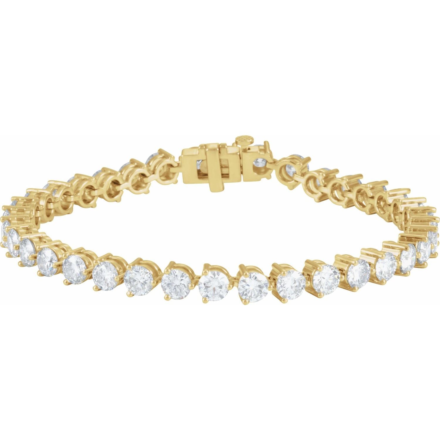 18K 12 ct Natural Diamond Tennis Bracelet in Yellow Gold
