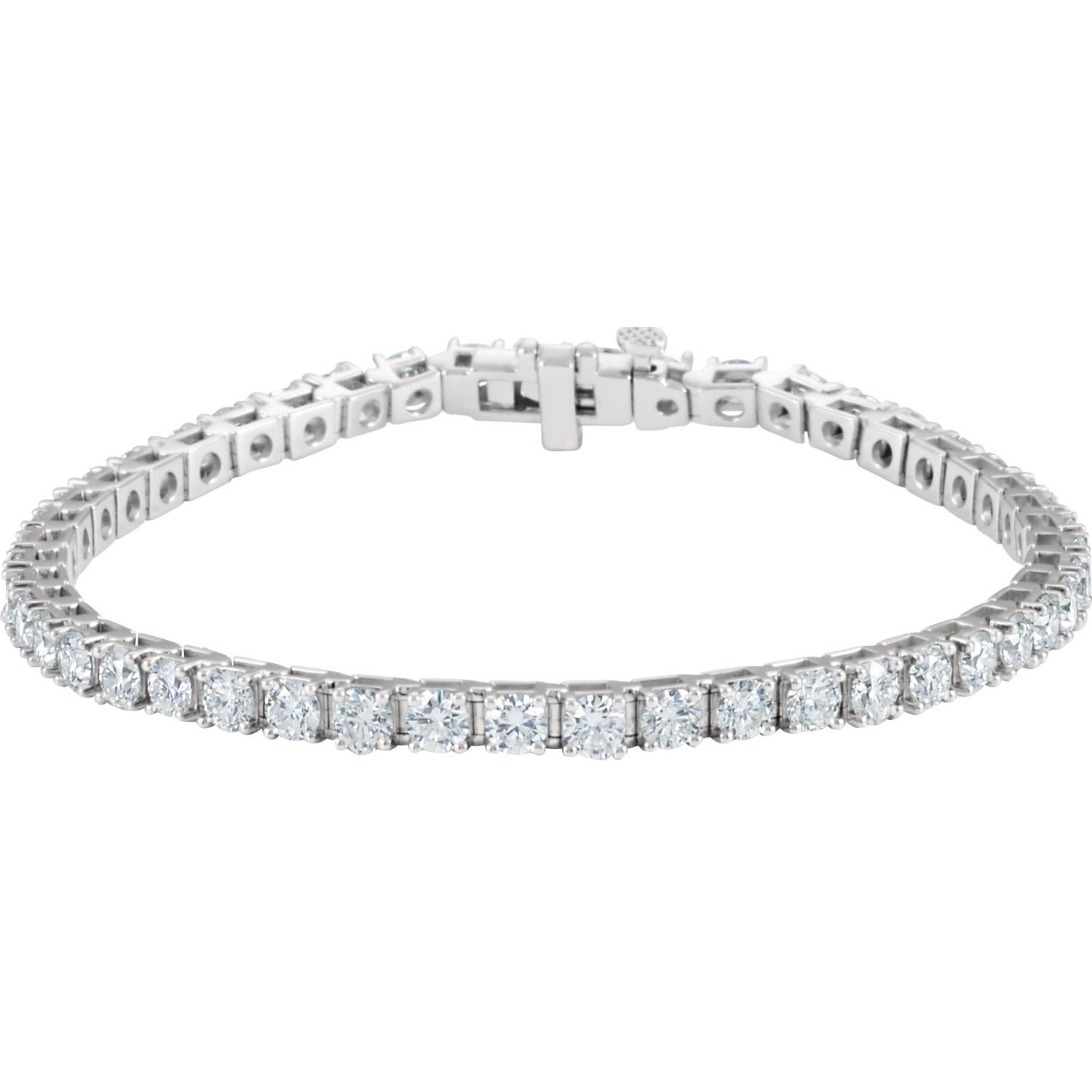 18K 7 ct Natural Diamond Tennis Bracelet in White Gold