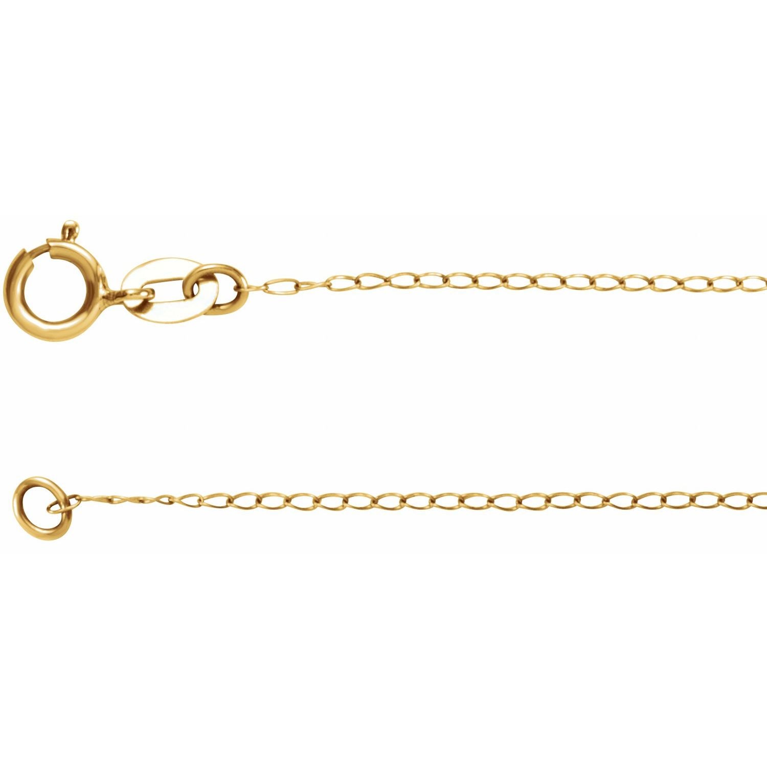 1mm Curb Chain Necklace in 14K Yellow Gold