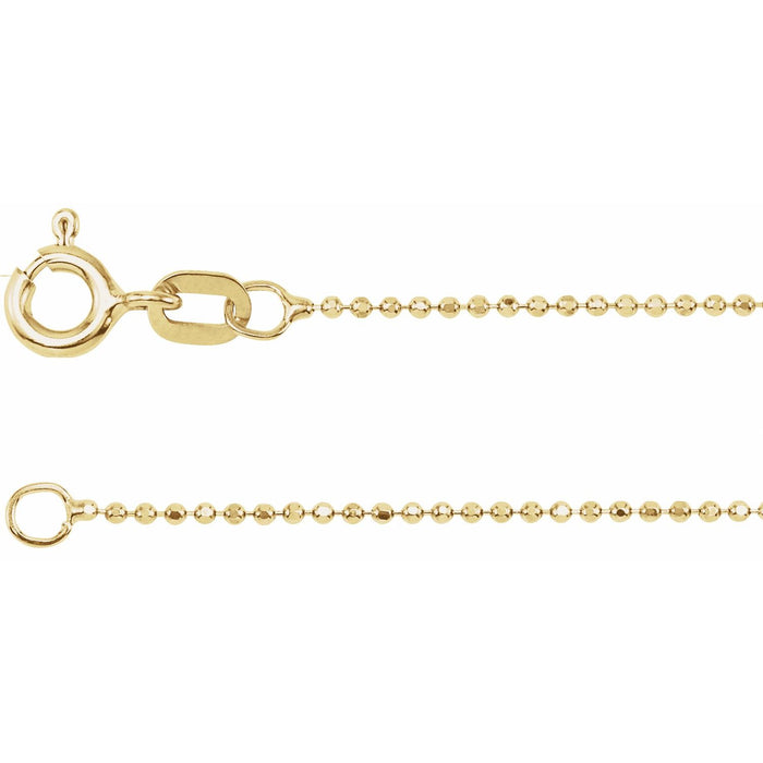 1mm Diamond-Cut Bead Chain Necklace | Diamond & Sapphire