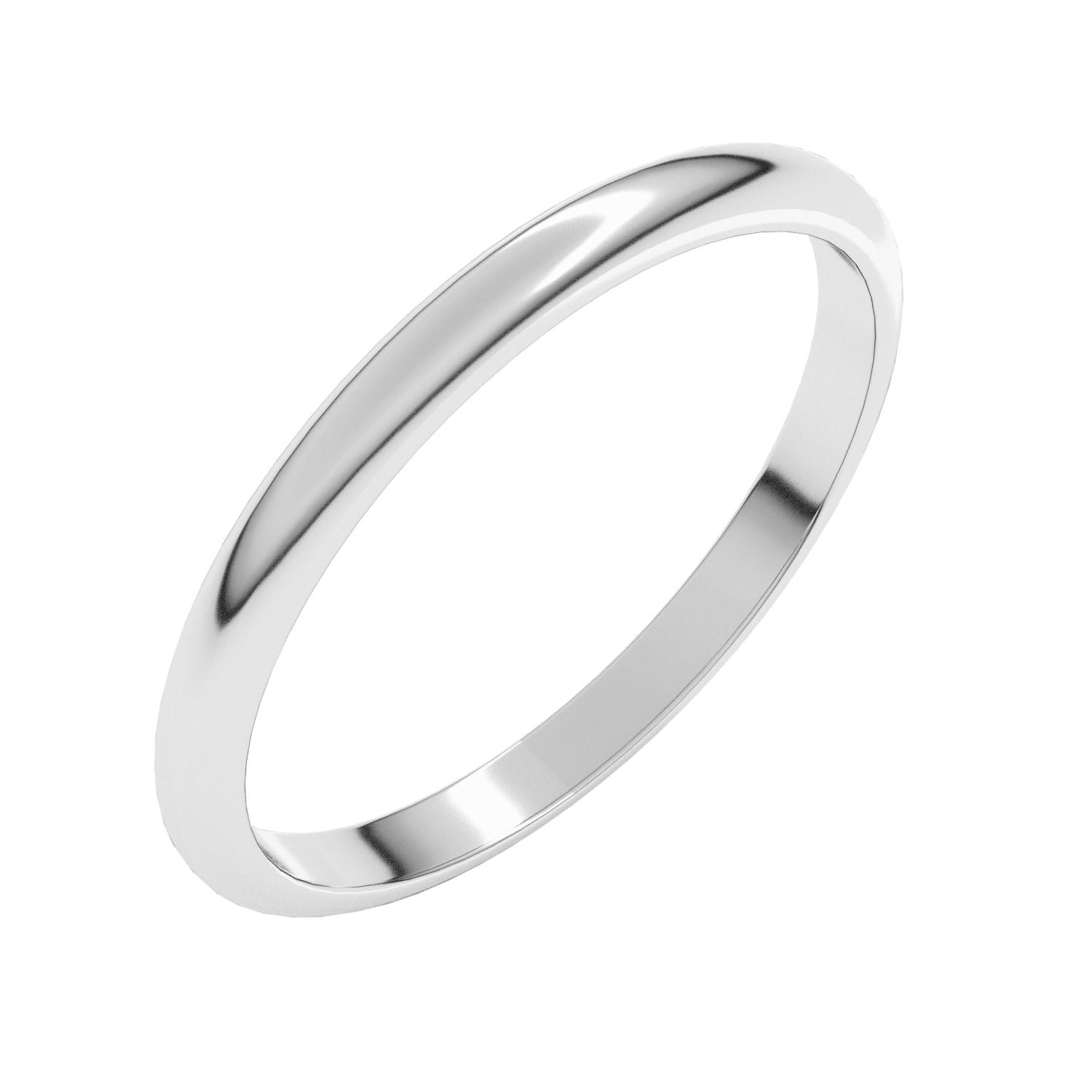 1mm Half-Round Stacking Band in White Gold