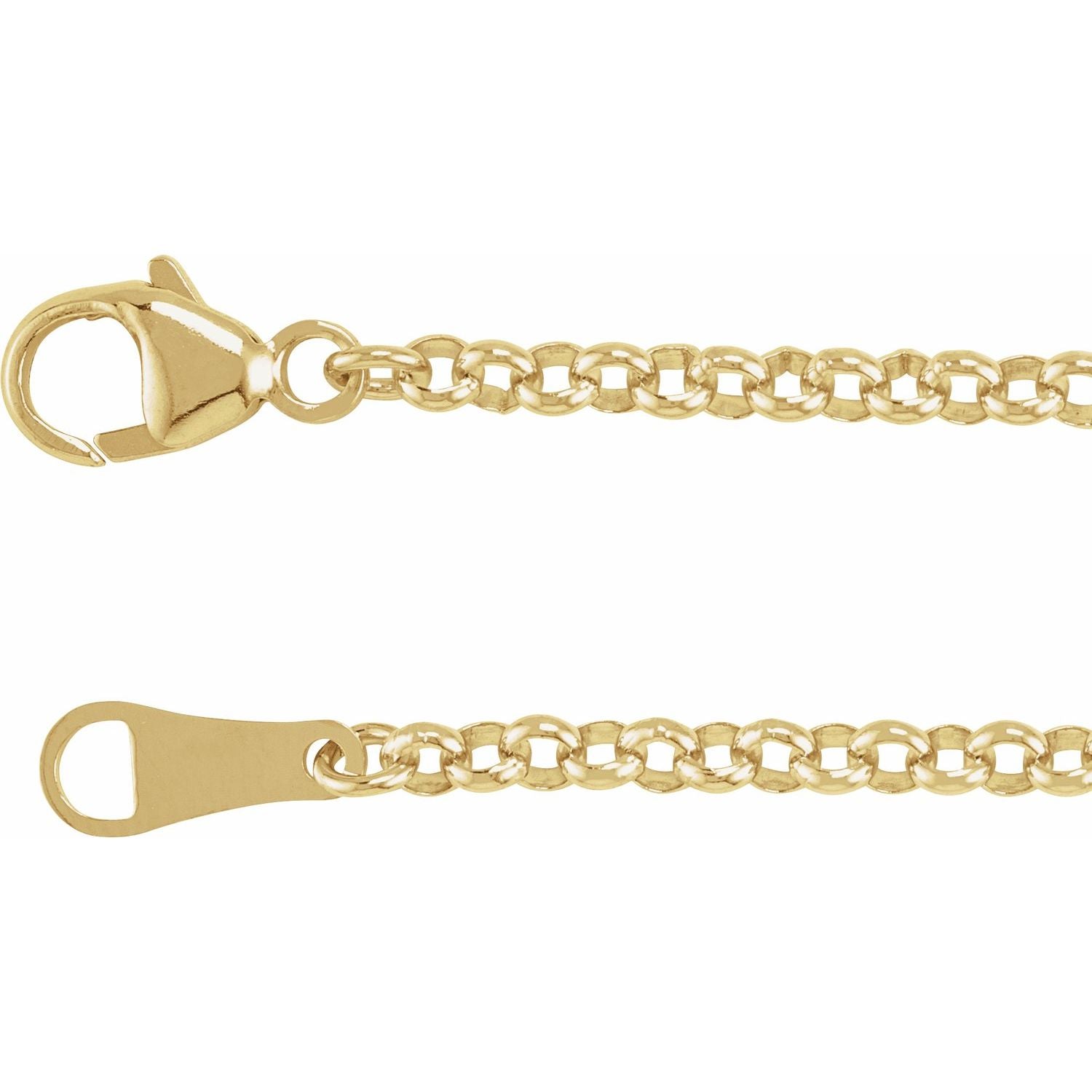 2.4mm Rolo Chain Necklace | Diamond & Sapphire