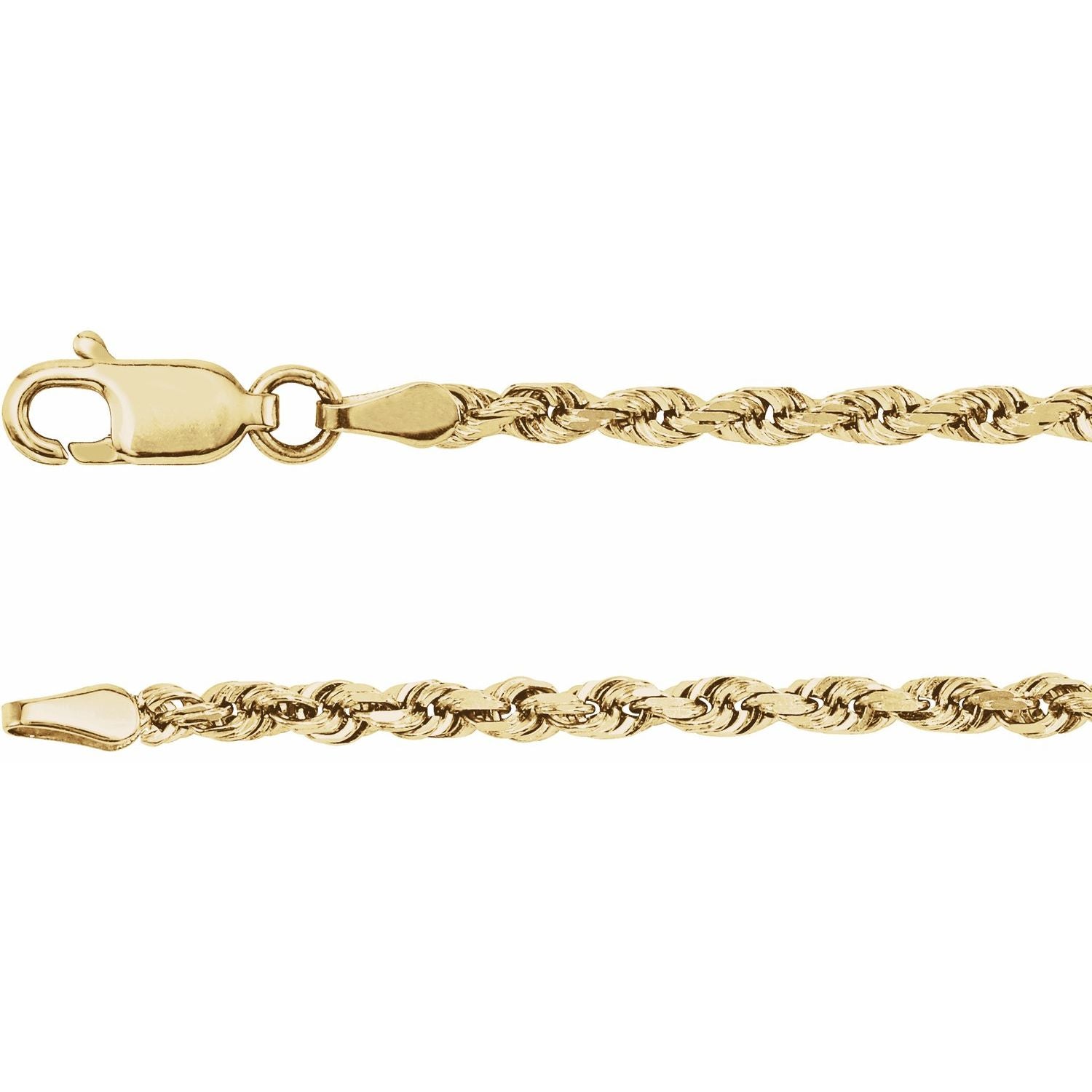 2.5mm Diamond-Cut Rope Chain Necklace | Diamond & Sapphire