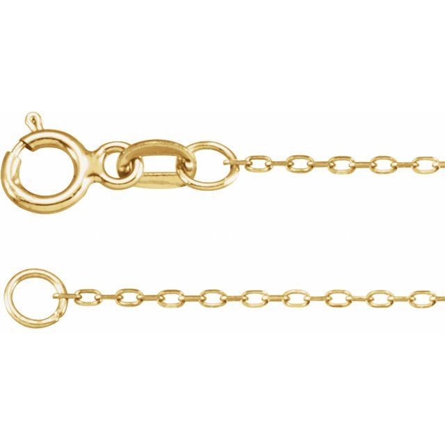 0.85mm diamond-cut cable chain necklace in 14k yellow gold, 16"