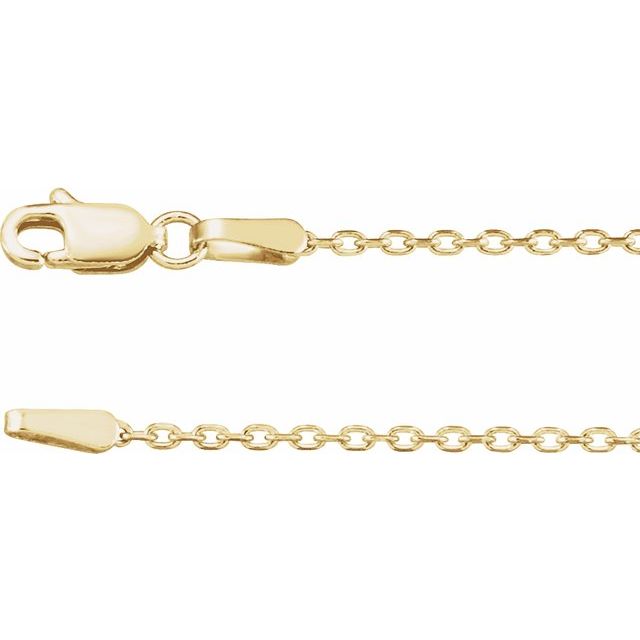 1.5mm diamond-cut cable chain necklace in 14k yellow gold, 16"
