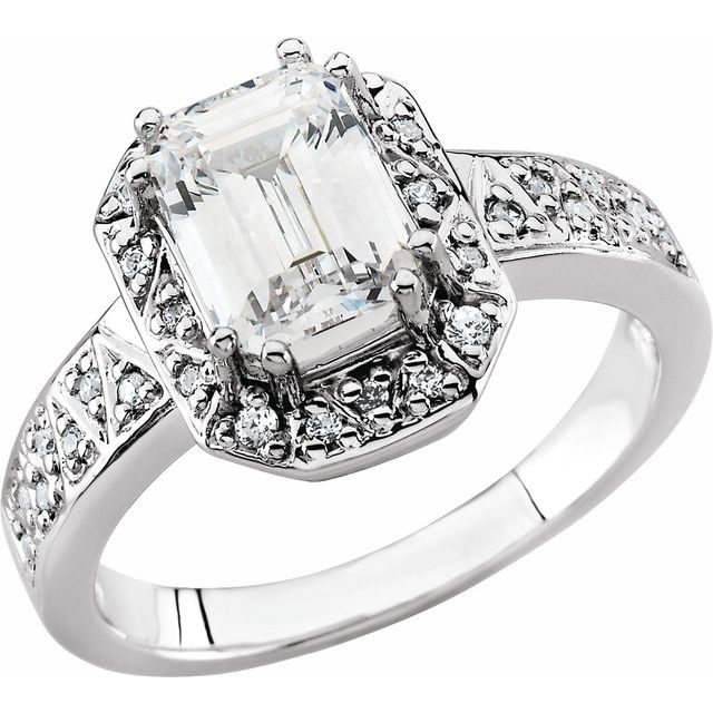 Halcyon Halo Emerald-Cut Blue Topaz Ring