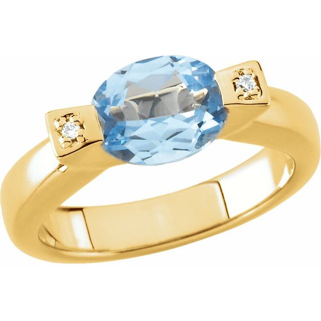 Oval Opal Accented Shoulder Ring