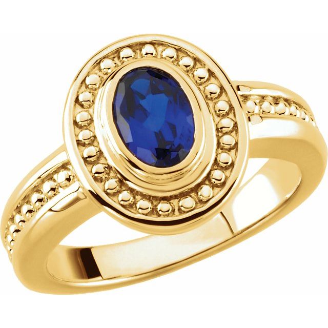 Oval Emerald Bezel-Set Right-Hand Ring