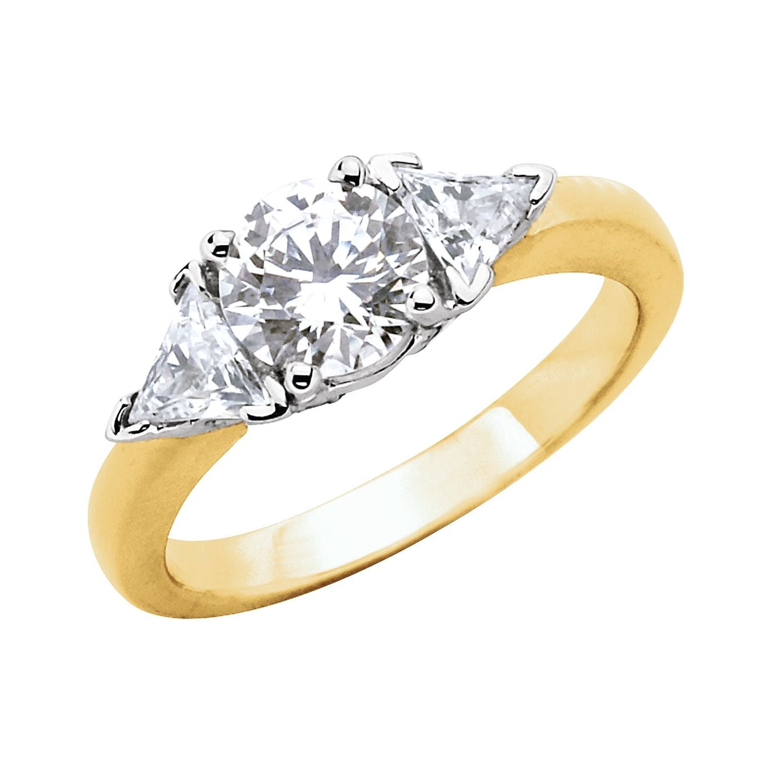 Round Three-Stone Moissanite Engagement Ring